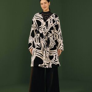 FARM Rio Black and White Teddy Jacket